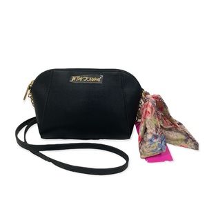 🔥NWT🔥Betsey John Black Anaya Chain Crossbody Bag With Snakeskin Scarf | Black